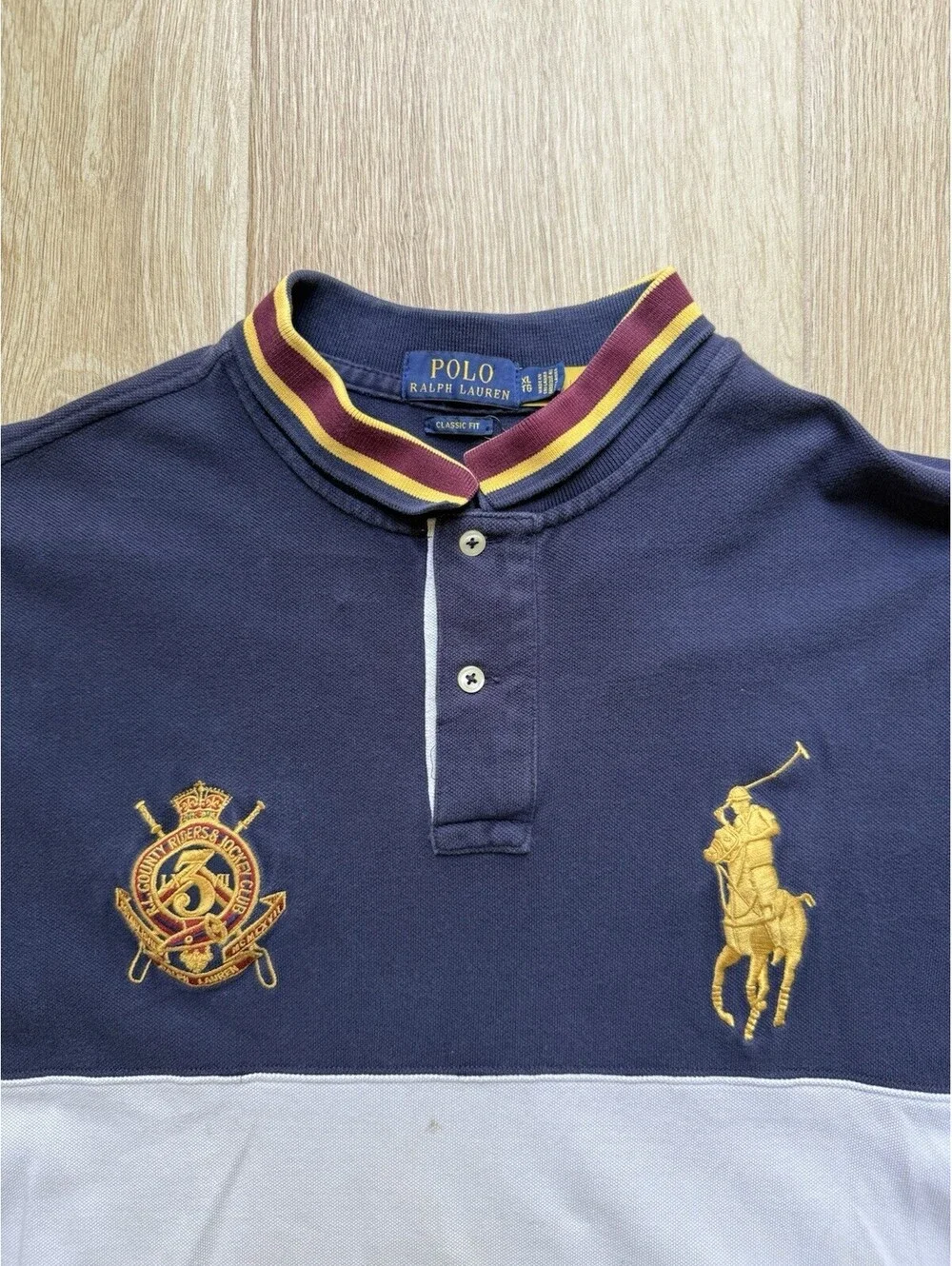 Polo Ralph Lauren Mens Polo Shirt Sz XL RL County Riders & Jockey Club Big Pony